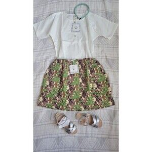 Kate quinn bamboo quilted skirt‎ 7y nwt goldilocks forest